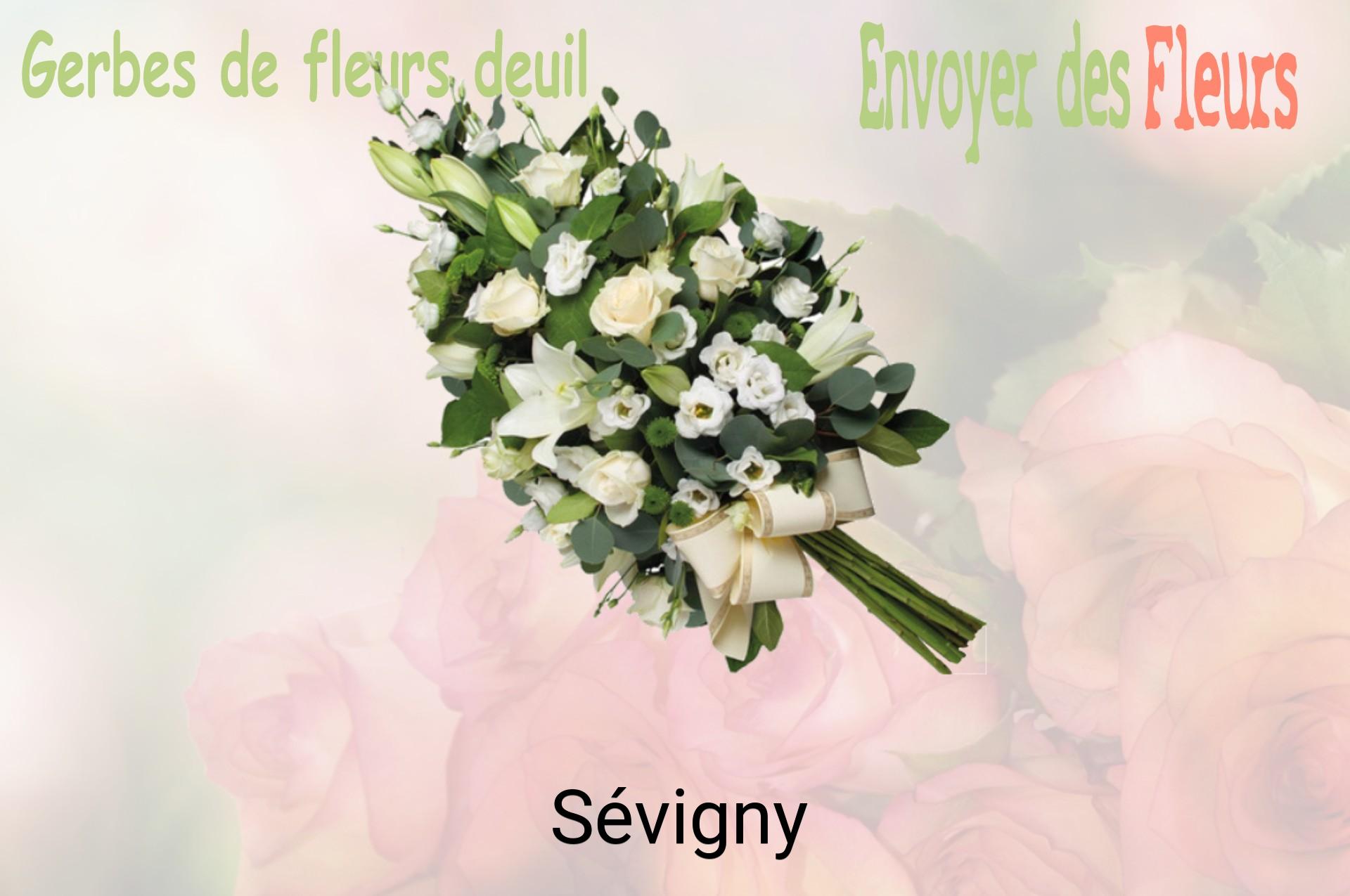 Gerbe de fleurs de deuil livrée à Sévigny